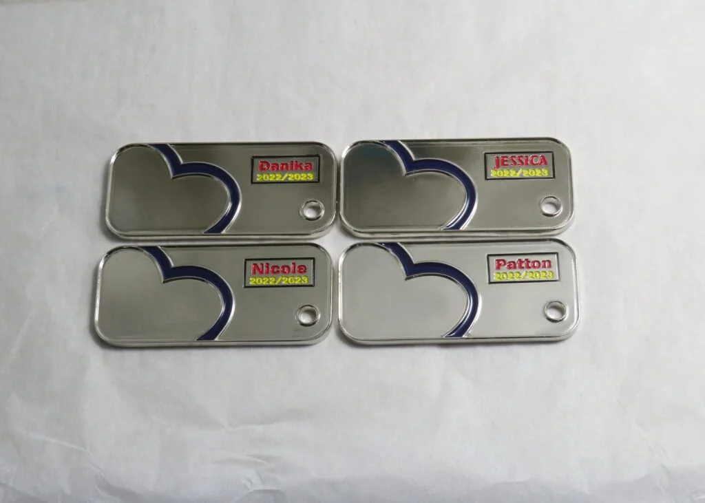 metal name tags